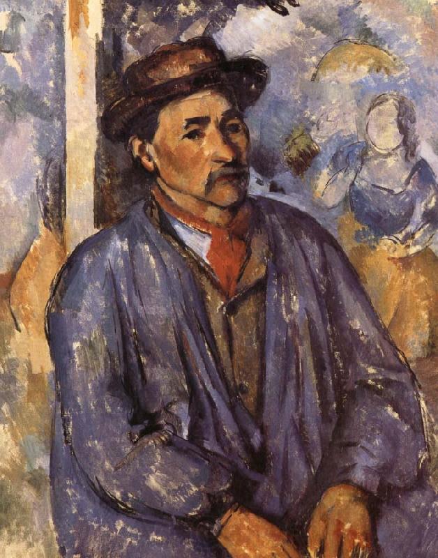 Paul Cezanne farmers wearing a blue jacket Norge oil painting art